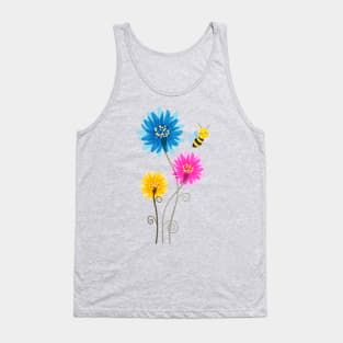 Flowers Bee Spring Summer Colorful Tank Top